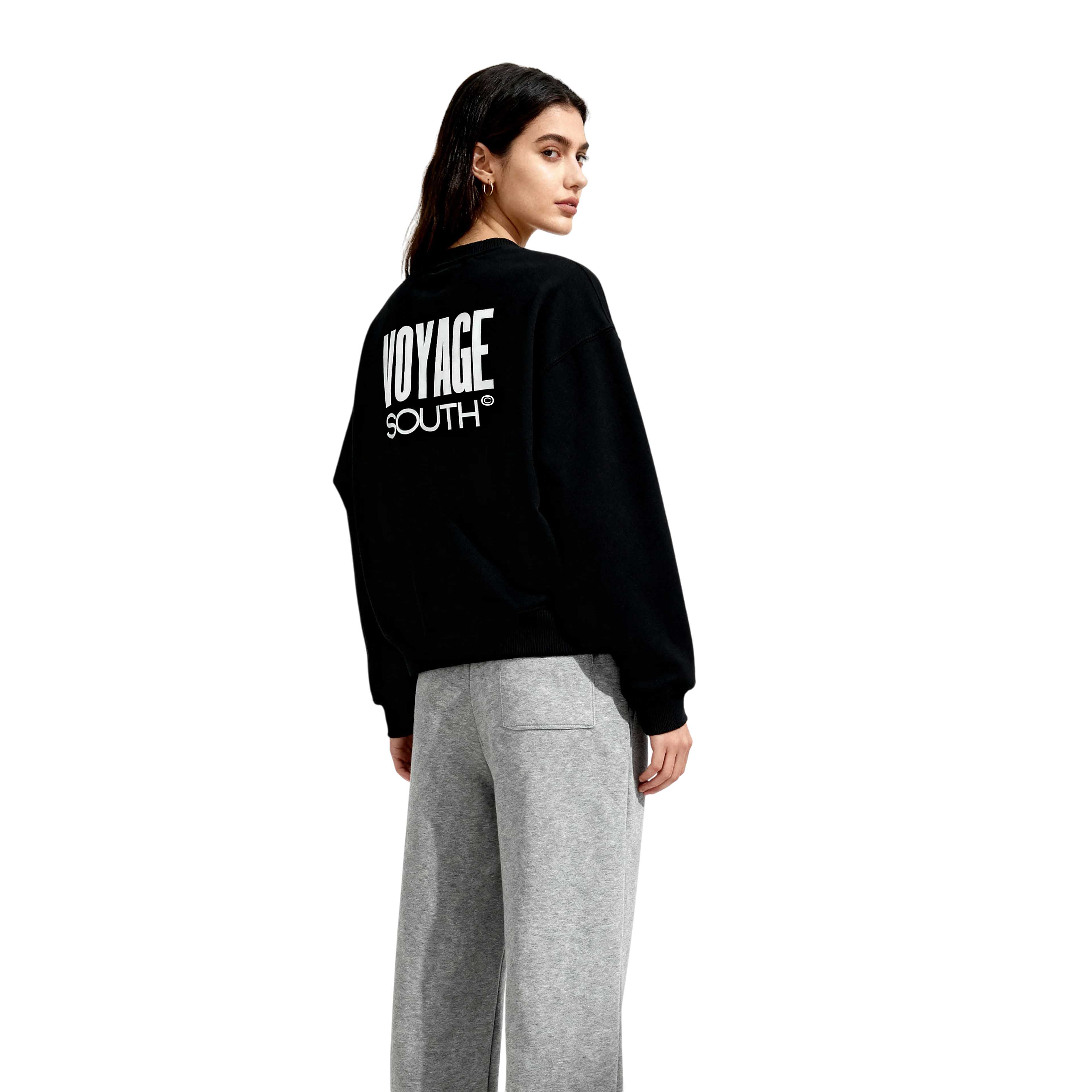 VOYAGE SOUTH HOODIE — BLACK