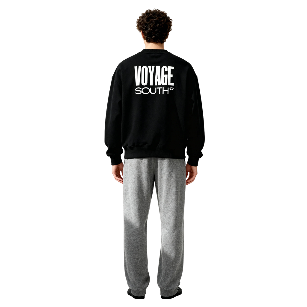 VOYAGE SOUTH HOODIE — BLACK